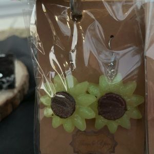 Resin sunflower earrings